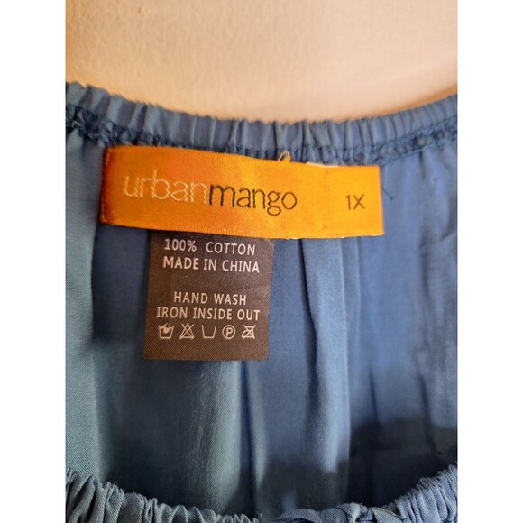 Urban Mango Embroidered Floral Lace Trim Tunic Blouse Plus Sz 1x Boho Cottage - Picture 4 of 7